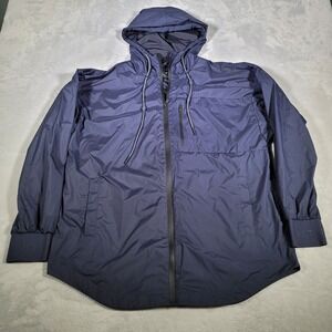 BYLT Dawnbreaker Jacket Mens XL Navy Blue Hooded Full Zip Windbreaker Coat